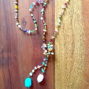 Semi-precious stone long necklace from Germany.